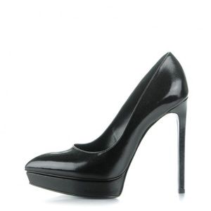 Saint Laurent YSL Janis 135 pebbled patent pump